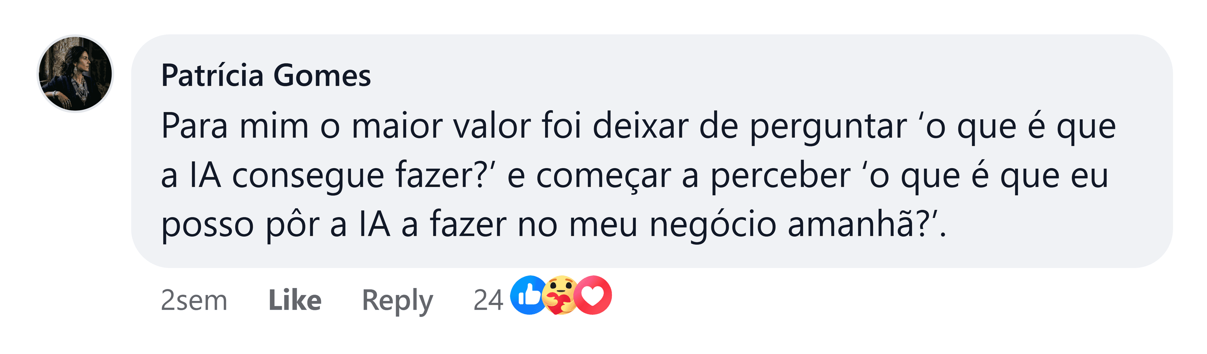 Patrícia Gomes: Para mim o maior valor foi deixar de perguntar “o que é que a IA consegue fazer?” e começar a perceber “o que é que eu posso pôr a IA a fazer no meu negócio amanhã?”.